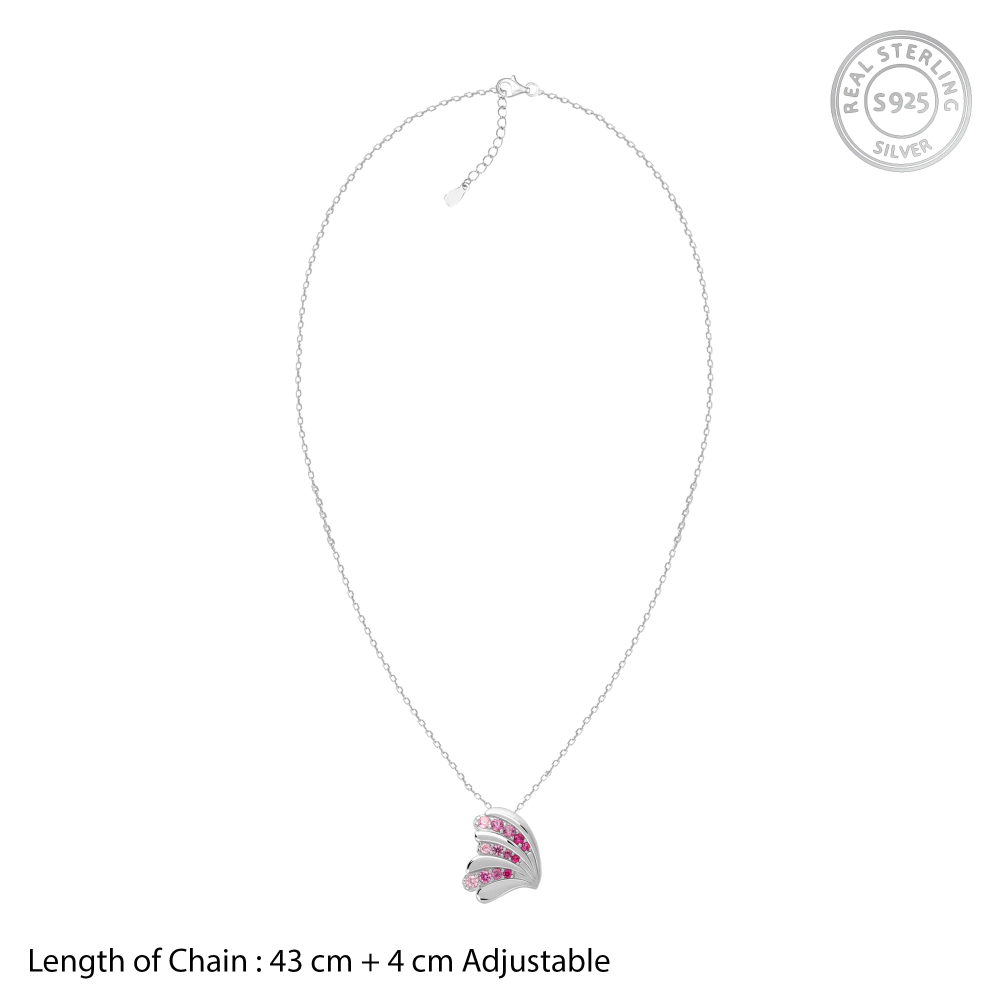 Silver Waveshell Pendant With Link Chain - Image 6