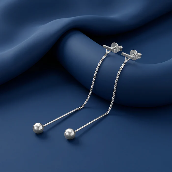 Silver Whisper Shoulder Duster Earrings - Image 2