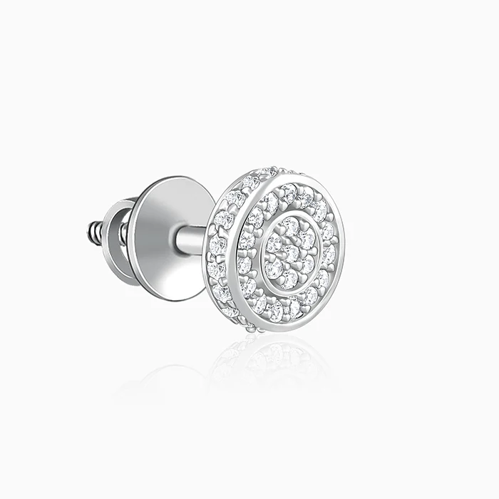 Silver White Ice Stud For Him - Image 5