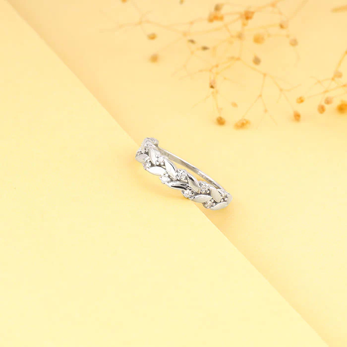 Silver Woven Leaf Ring - Image 3