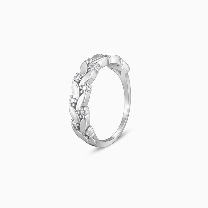 Silver Woven Leaf Ring - Image 5