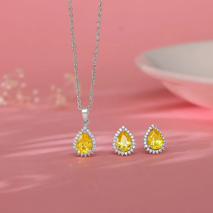 Silver Yellow Drop Set - Image 2