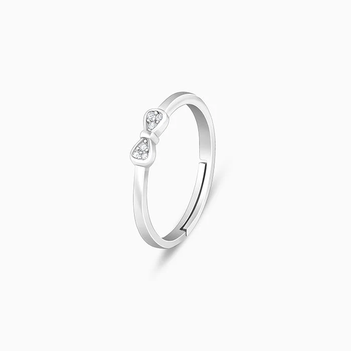 Silver Zircon Bow Beauty Ring - Image 4
