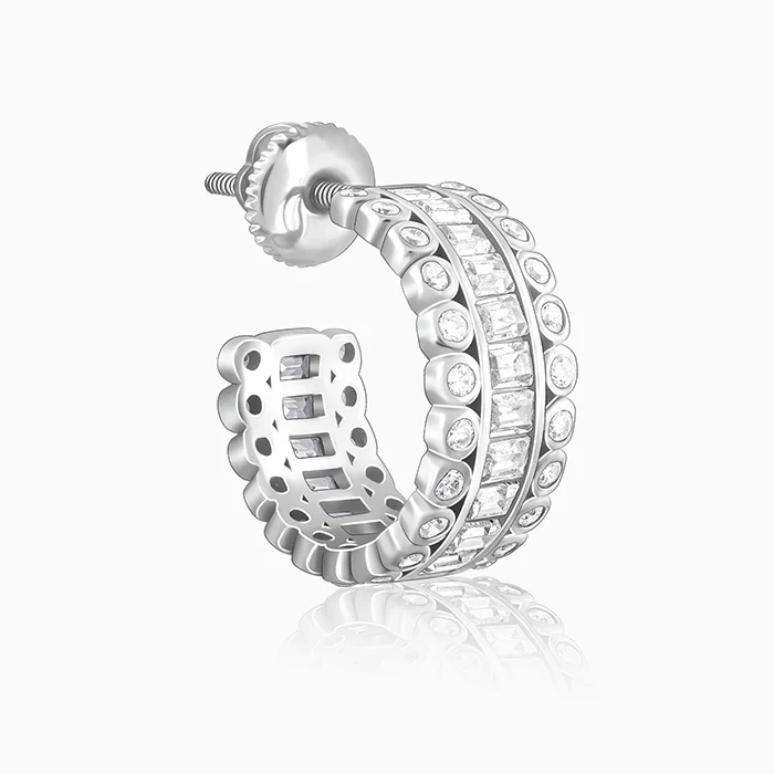 Silver Zircon Charm Earrings - Image 4