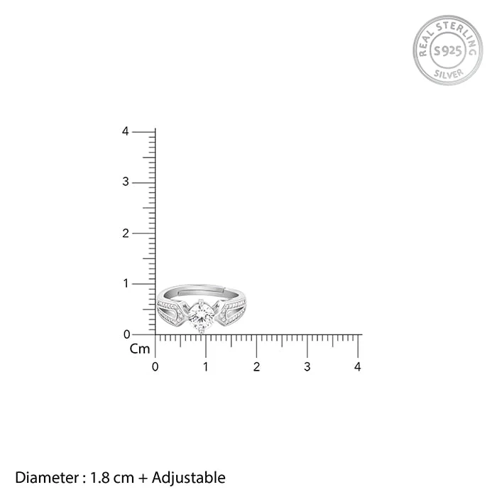 Silver Zircon Elegant Loop Ring - Image 10