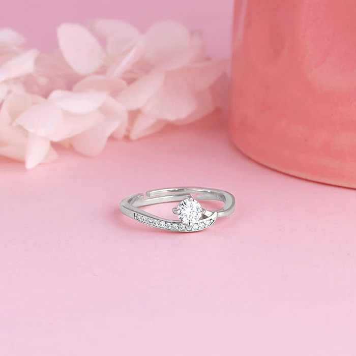Anushka Sharma Silver Zircon Embrace Ring - Image 2