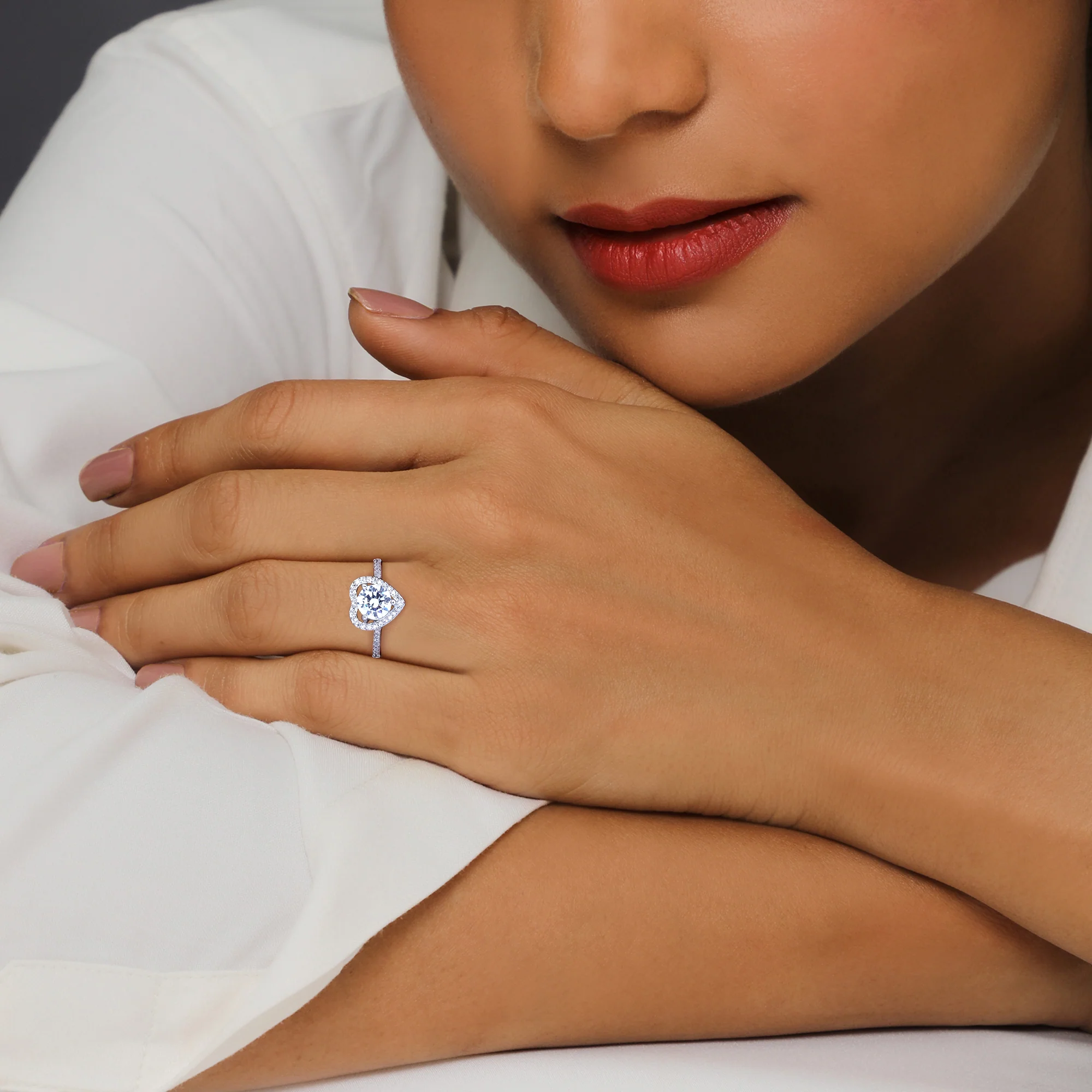 Silver Zircon Heart's Desire Ring - Image 3