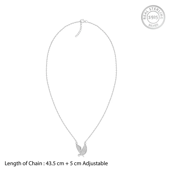 Silver Zircon Mockingbird Necklace - Image 5