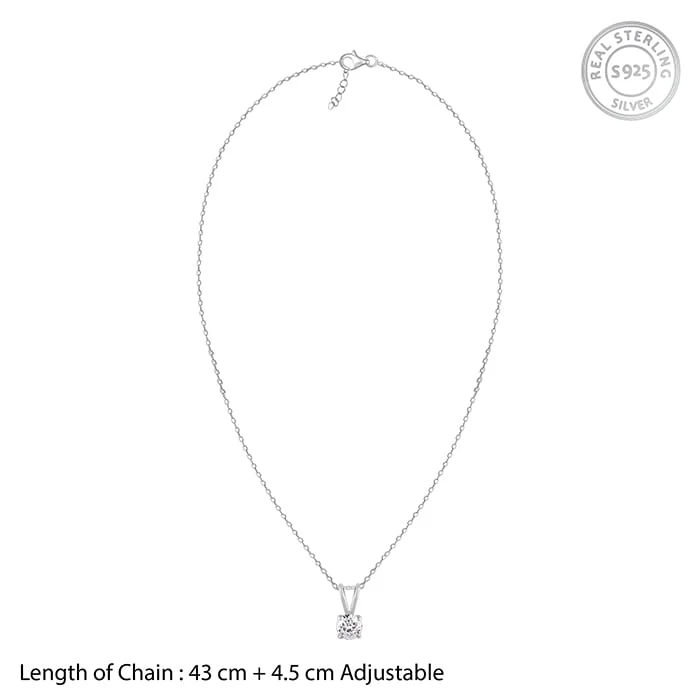 Anushka Sharma Silver Zircon Pendant with Link Chain - Image 6