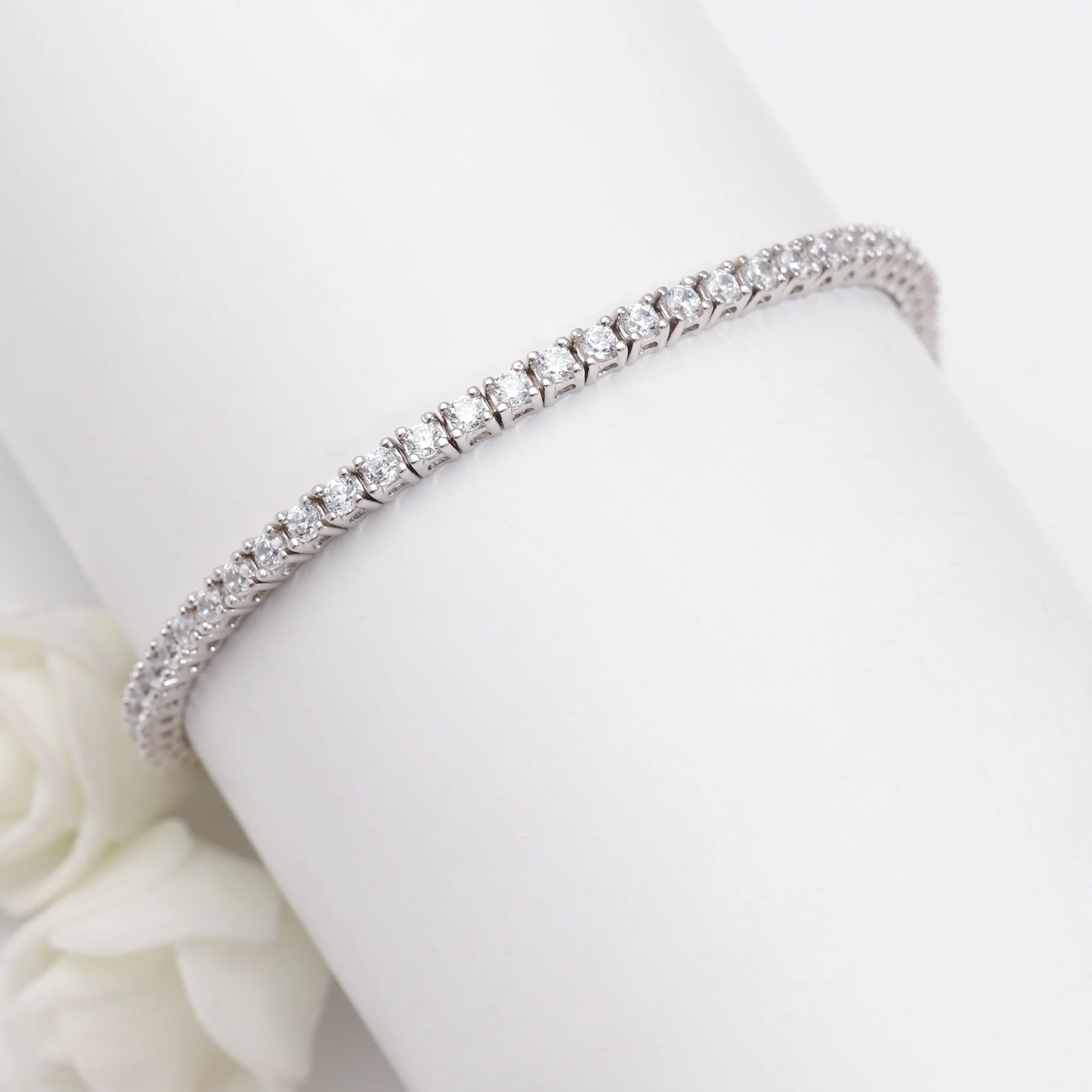 Silver Zircon Tennis Bracelet - Image 2