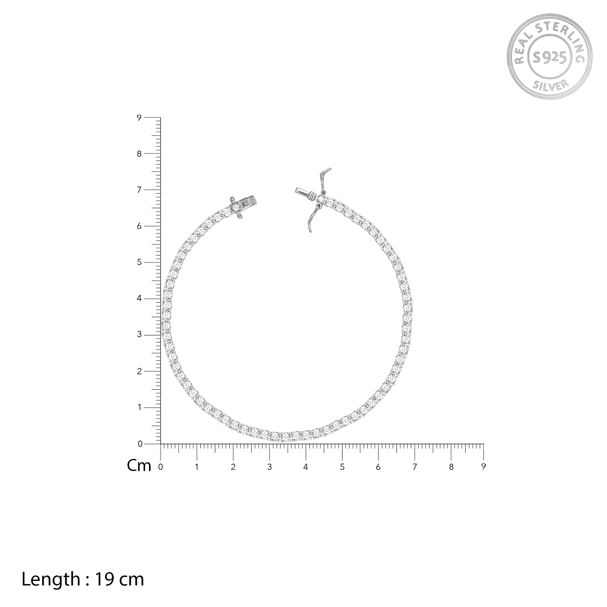 Silver Zircon Tennis Bracelet - Image 8