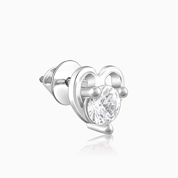 Anushka Sharma Silver Zircon Small Heart Studs - Image 5