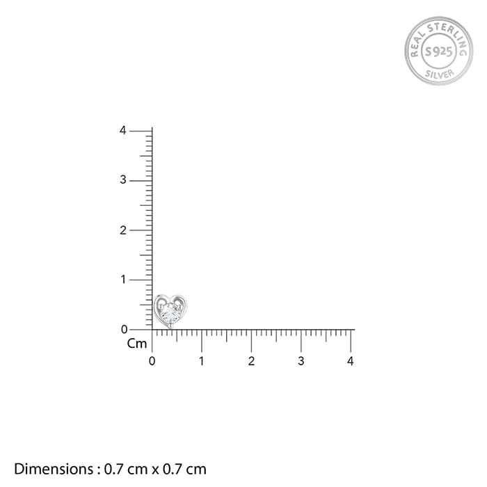 Anushka Sharma Silver Zircon Small Heart Studs - Image 6