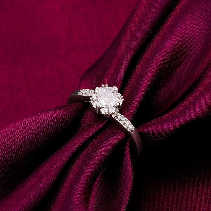 Silver Zircon Twist Ring - Image 2