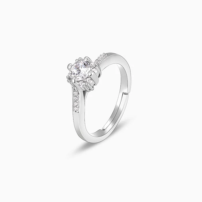 Silver Zircon Twist Ring - Image 4