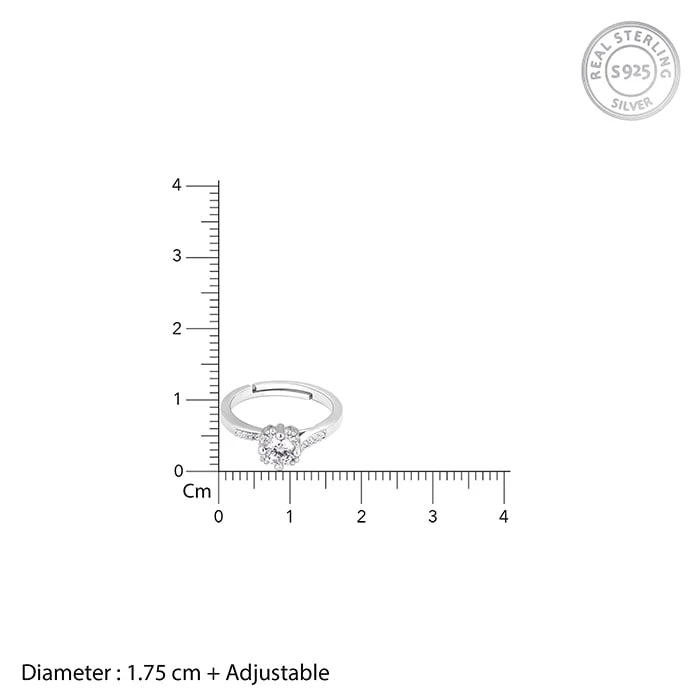 Silver Zircon Twist Ring - Image 5