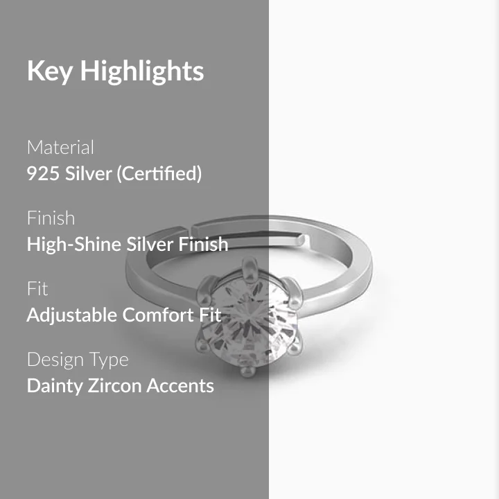 Silver Zircon Vintage Ring - Image 2