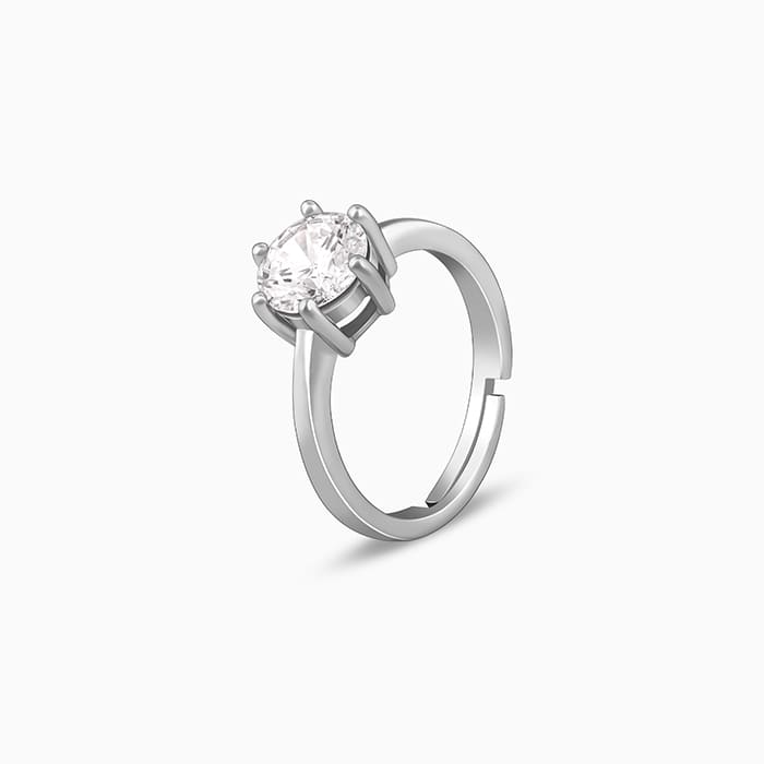 Silver Zircon Vintage Ring - Image 5