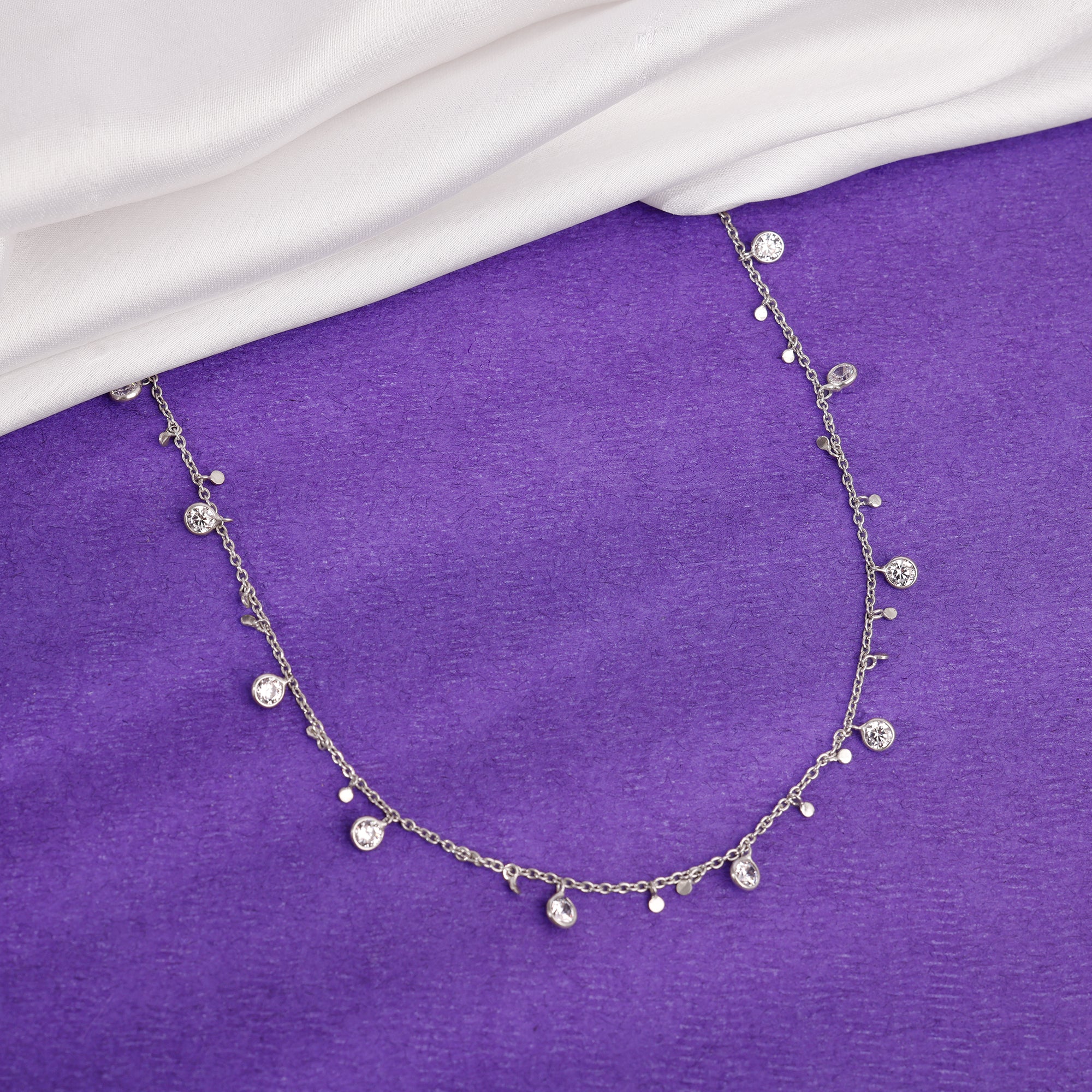 Silver Zirconia Charm Necklace - Image 2