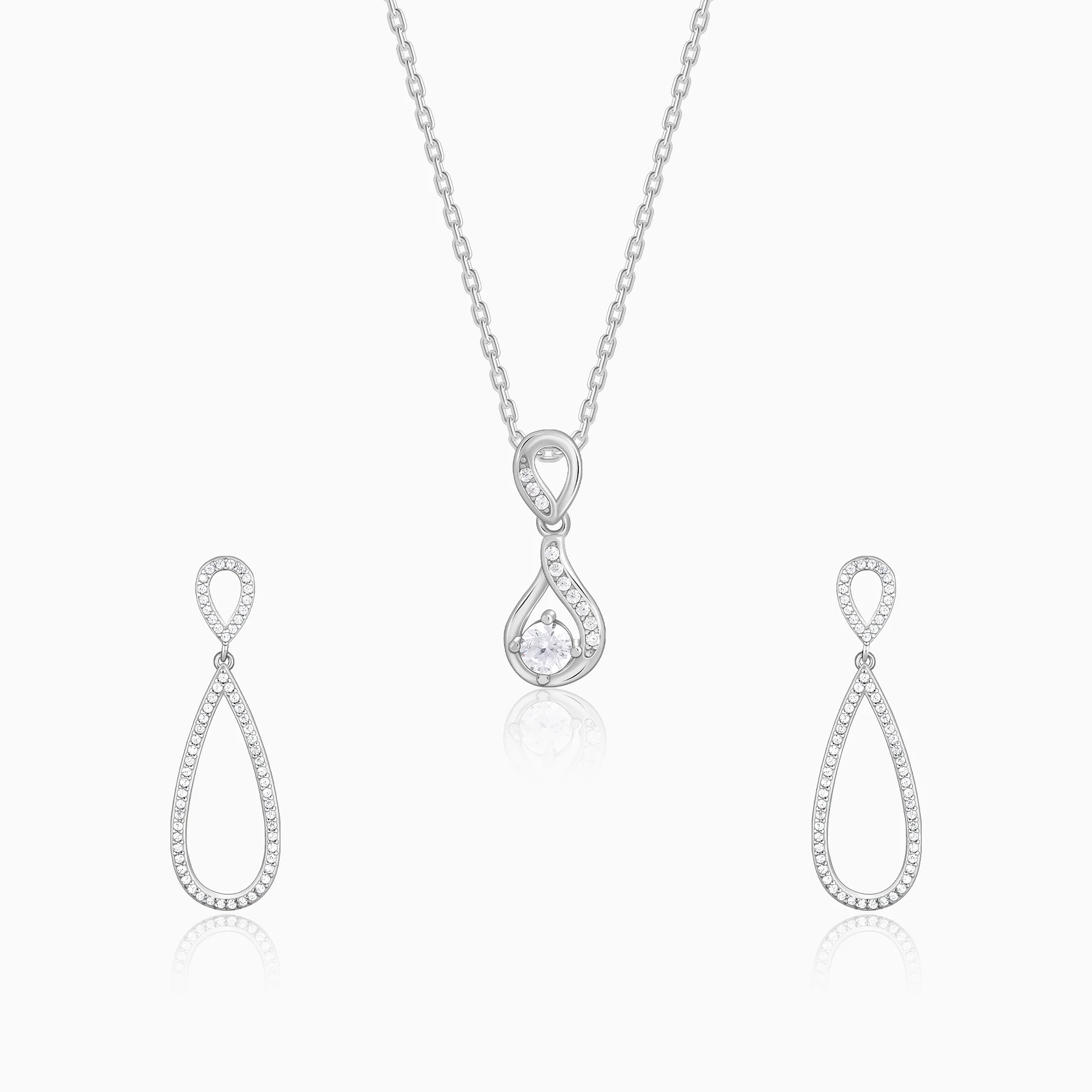 Silver Zirconia Drop Set