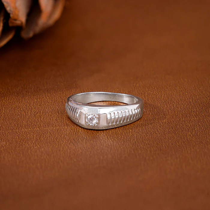 Silver Zirconia Shadow Ring For Him - Image 2
