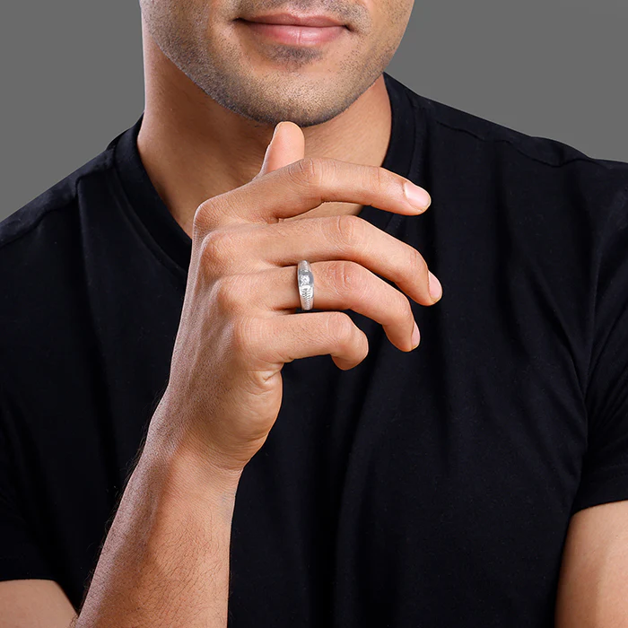 Silver Zirconia Shadow Ring For Him - Image 3
