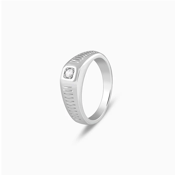 Silver Zirconia Shadow Ring For Him - Image 4