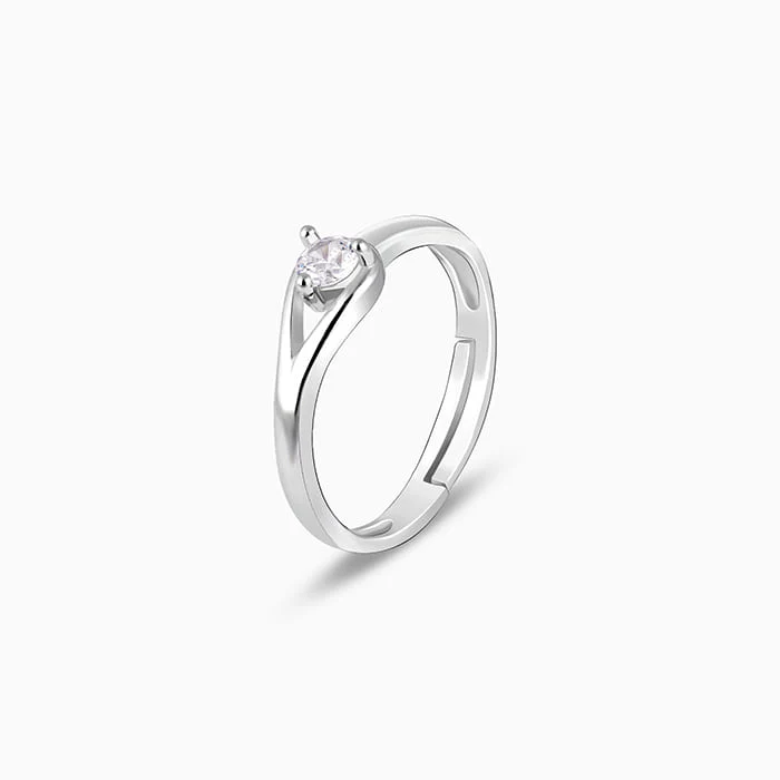 Silver Pear Hoop Ring - Image 4