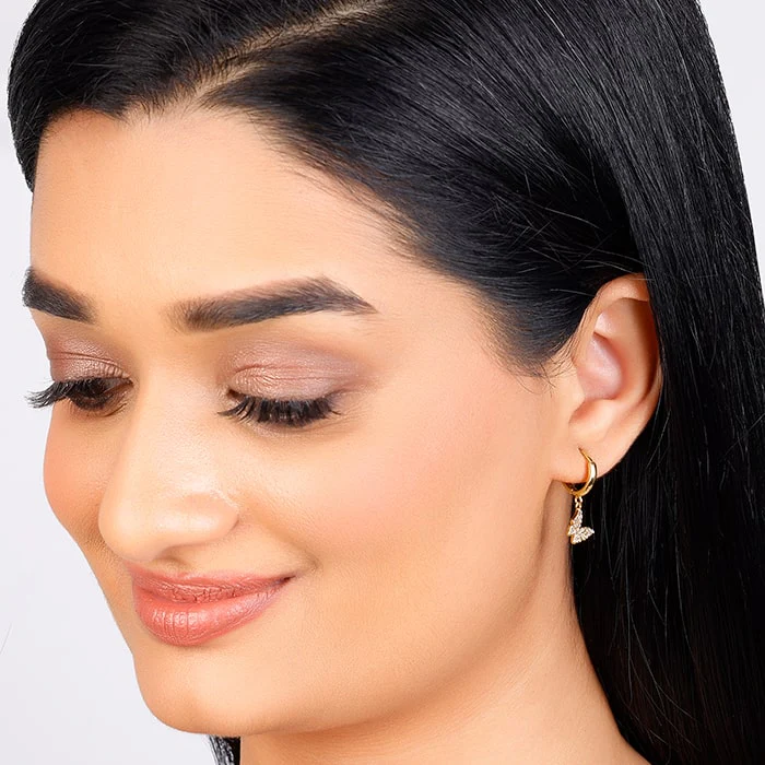 Golden Fluttering Butterfly Earrings - Image 3
