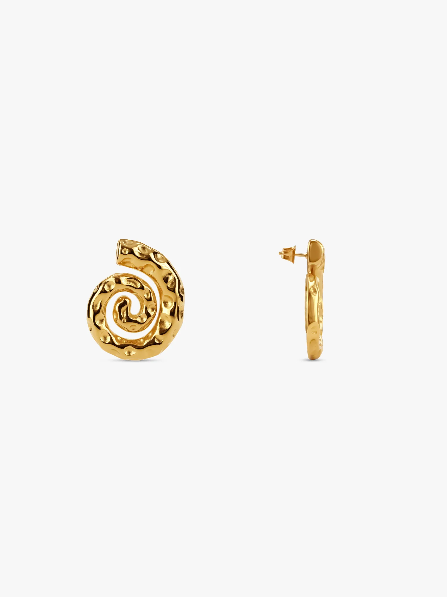Spiral Crush Gold Plated Earrings - Image 5