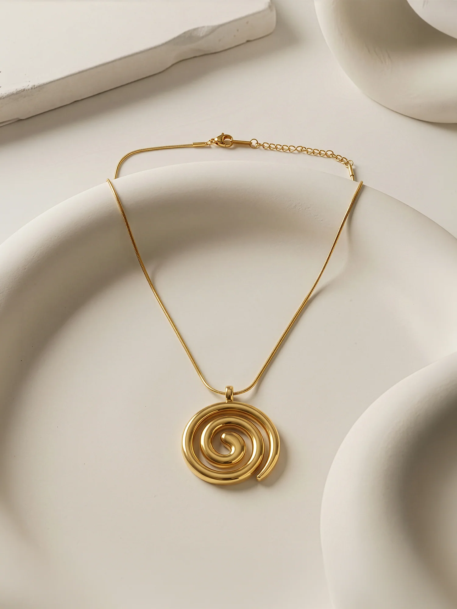 Spiral Drop It Gold Plated Necklace - Image 2