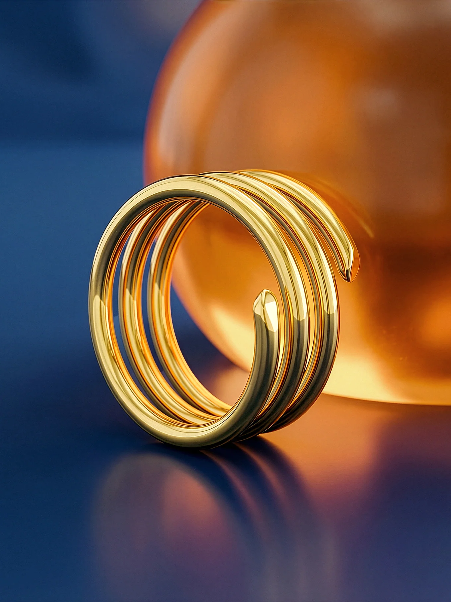 Spiral Gold Plated Out Ring (Size 14) - Image 2