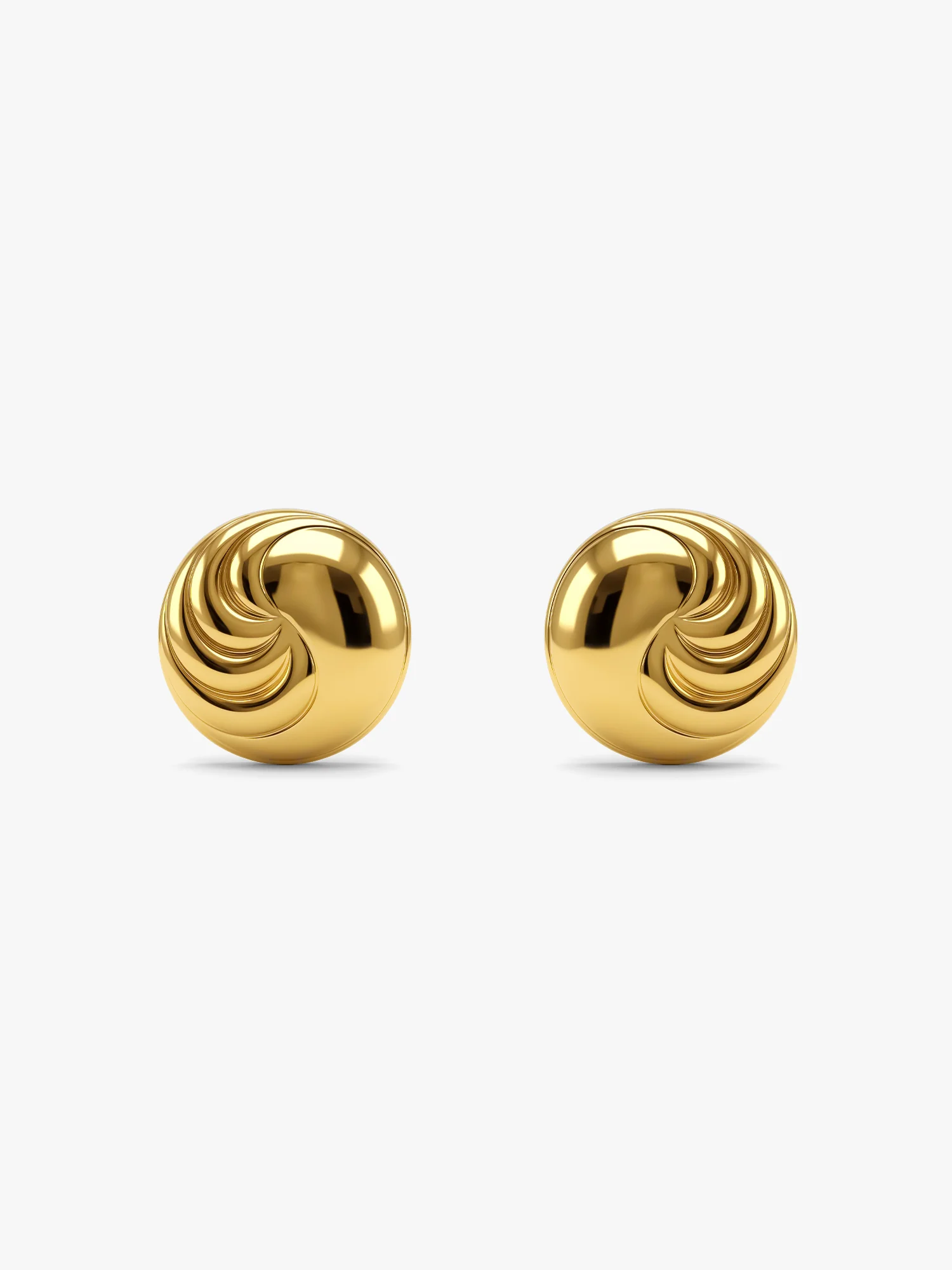 Spiral Swirl Gold Plated Studs