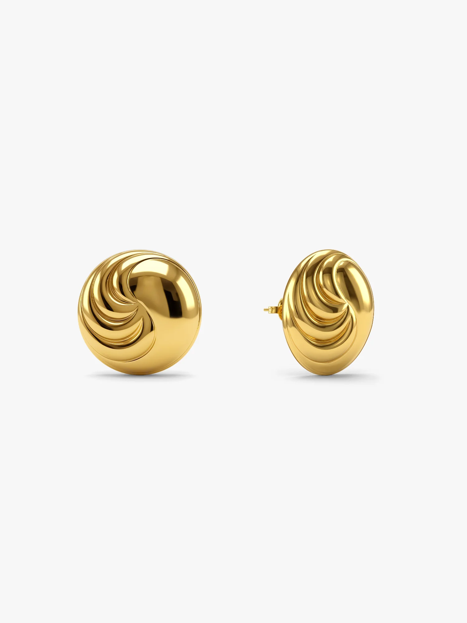 Spiral Swirl Gold Plated Studs - Image 4