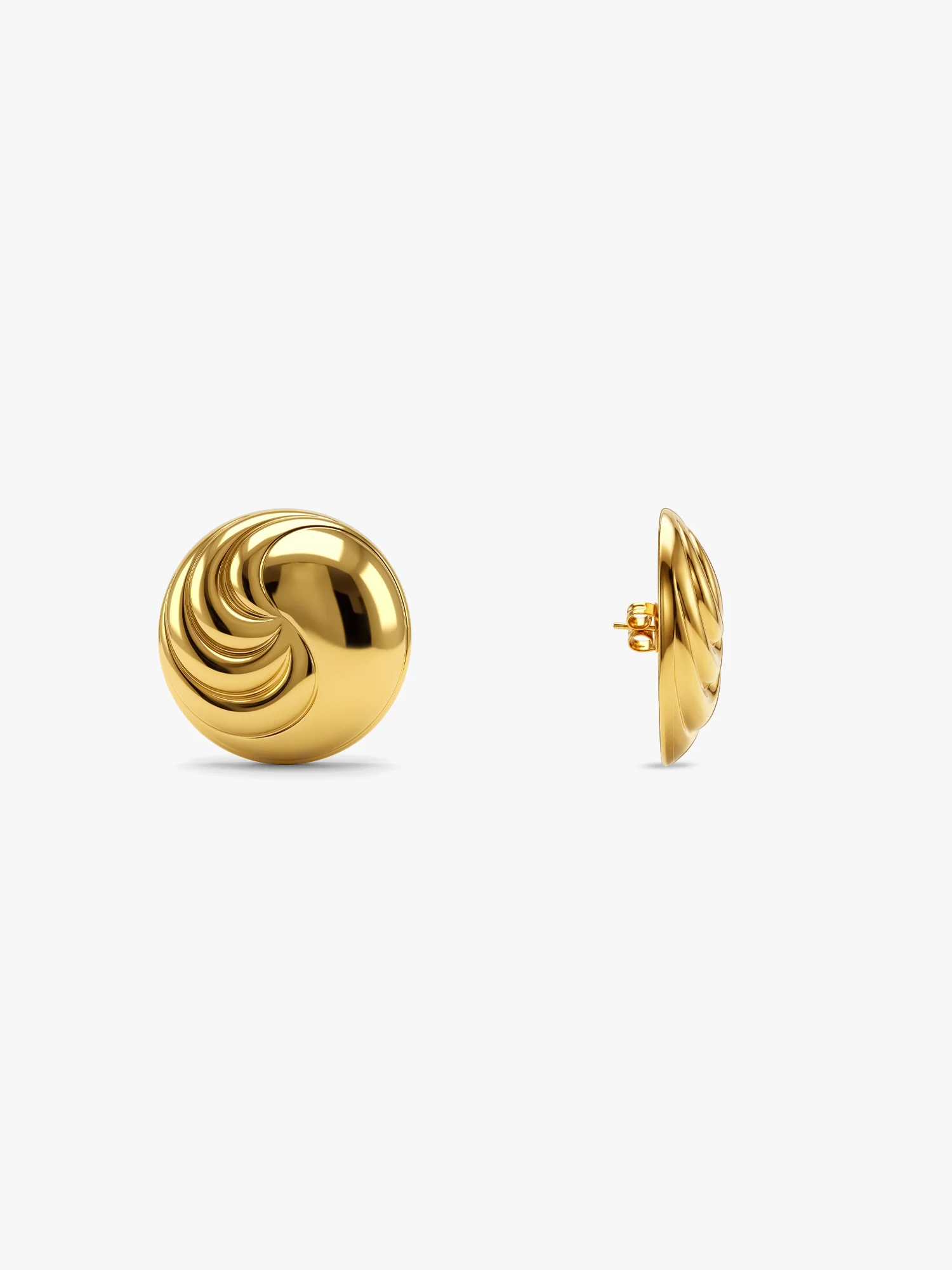 Spiral Swirl Gold Plated Studs - Image 5