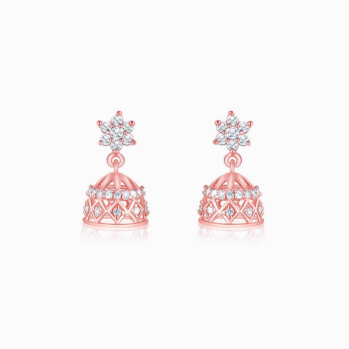Rose Gold Zircon Jhumki