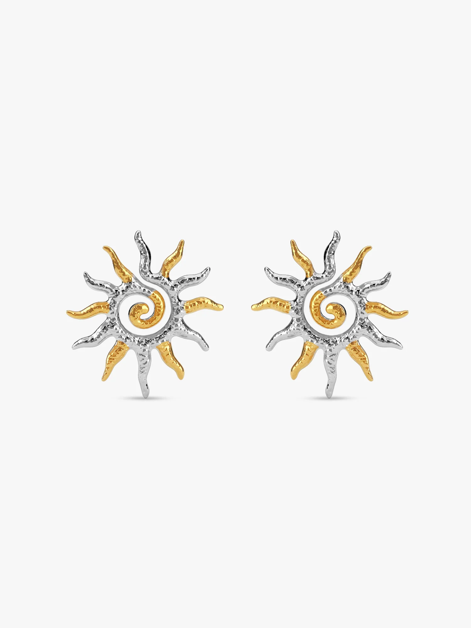 Sun Drama Dual Tone Earrings - Image 4