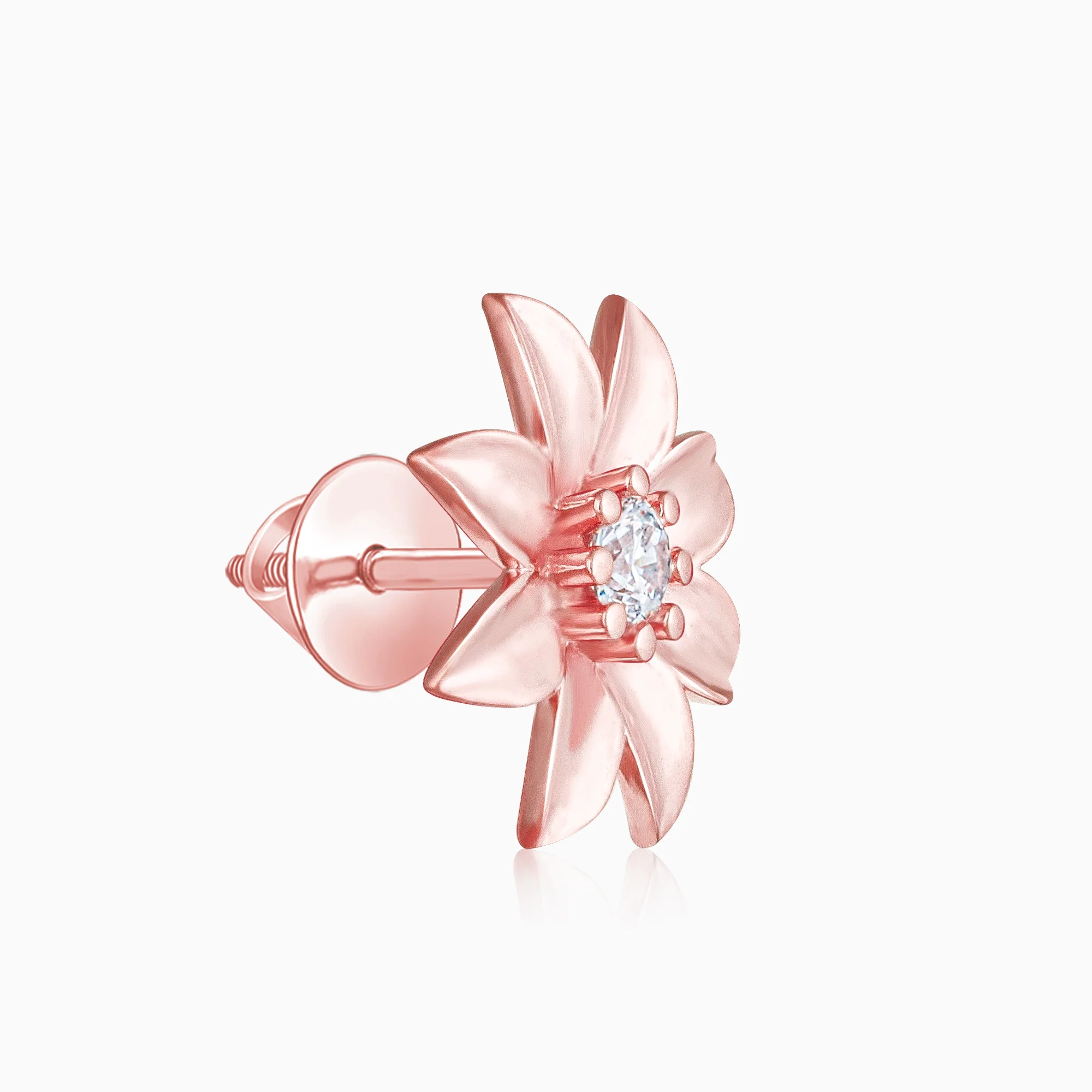Rose Gold Magnolia Flower Studs - Image 4