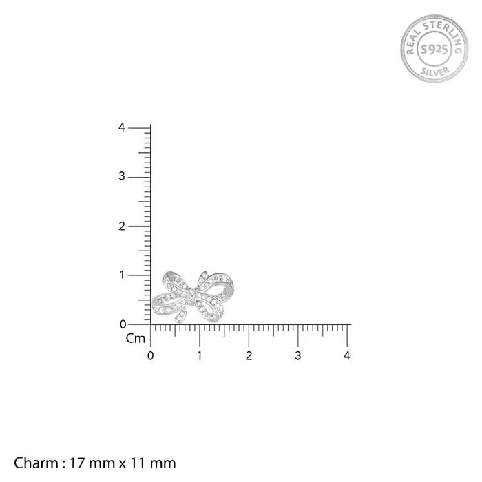 Silver Zircon Floral Knot Earrings - Image 4