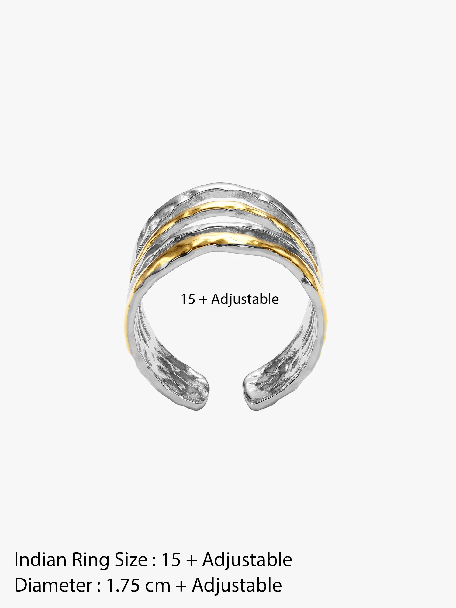 Triple Melt Dual Tone Ring (Size 15) - Image 6