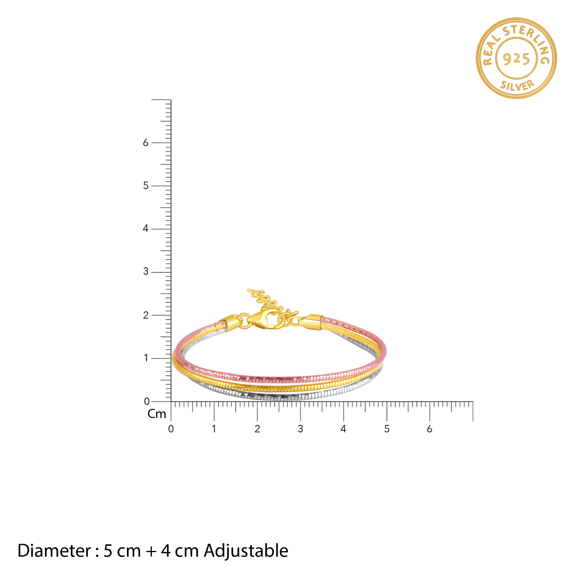 Triple Tone Auric Harmony Bracelet - Image 4