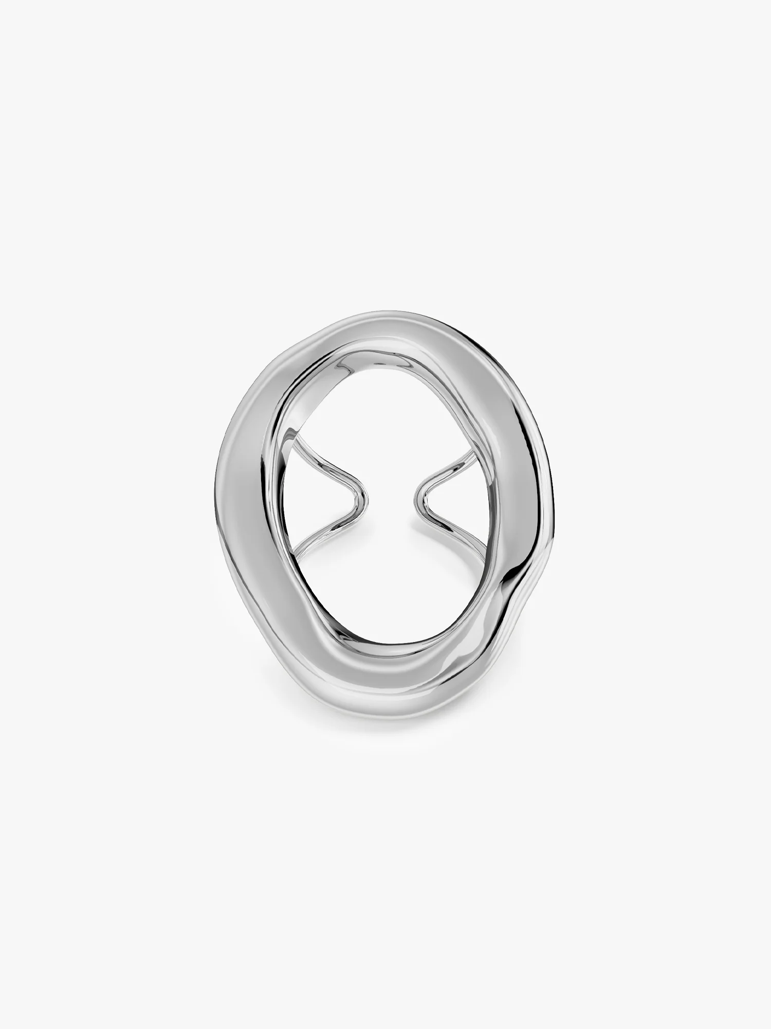 Twisted Orbit Loop Stainless Steel Ring (Size 7)