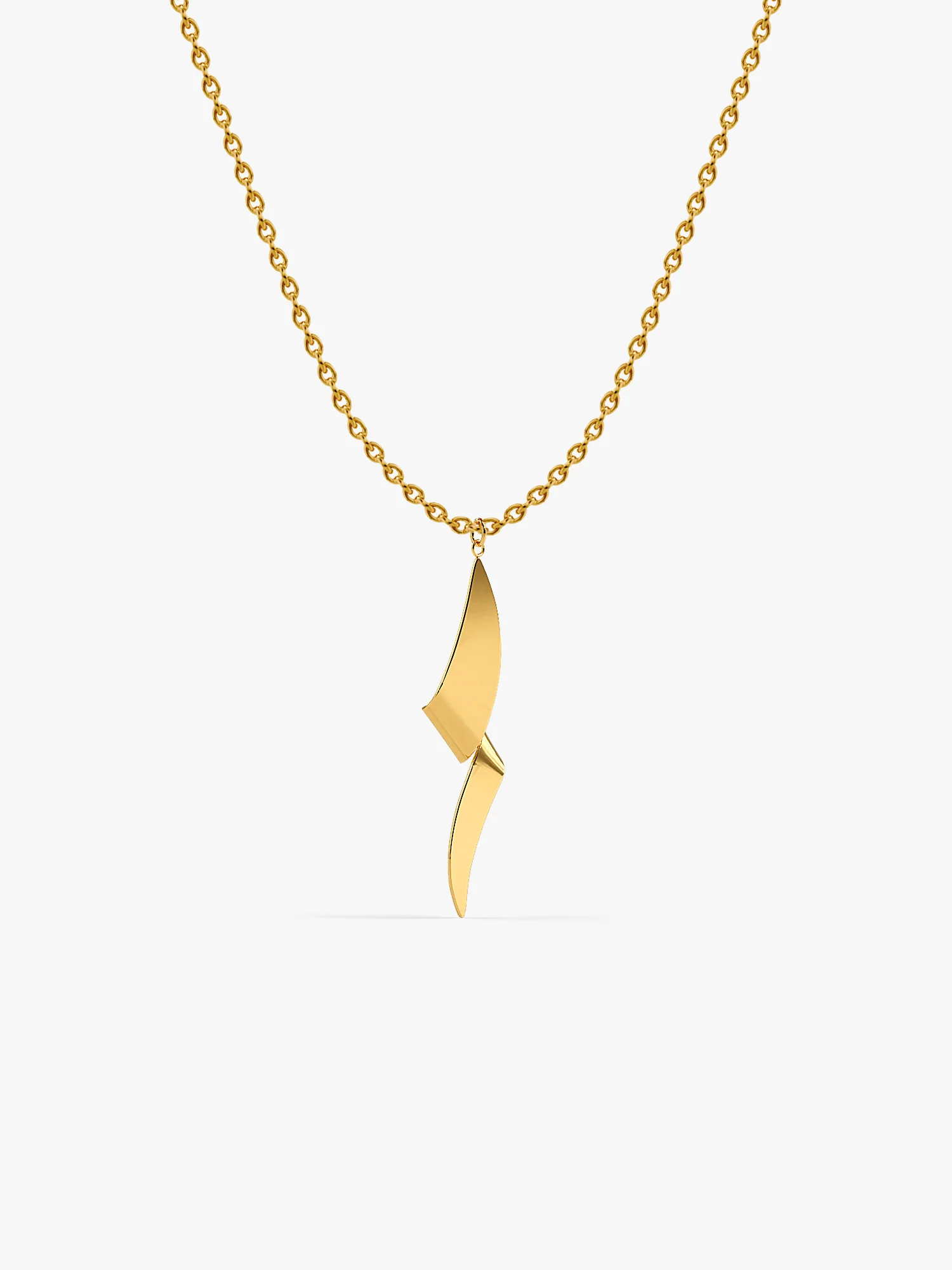 Wave Mood Gold Plated Pendant With Link Chain - Image 4
