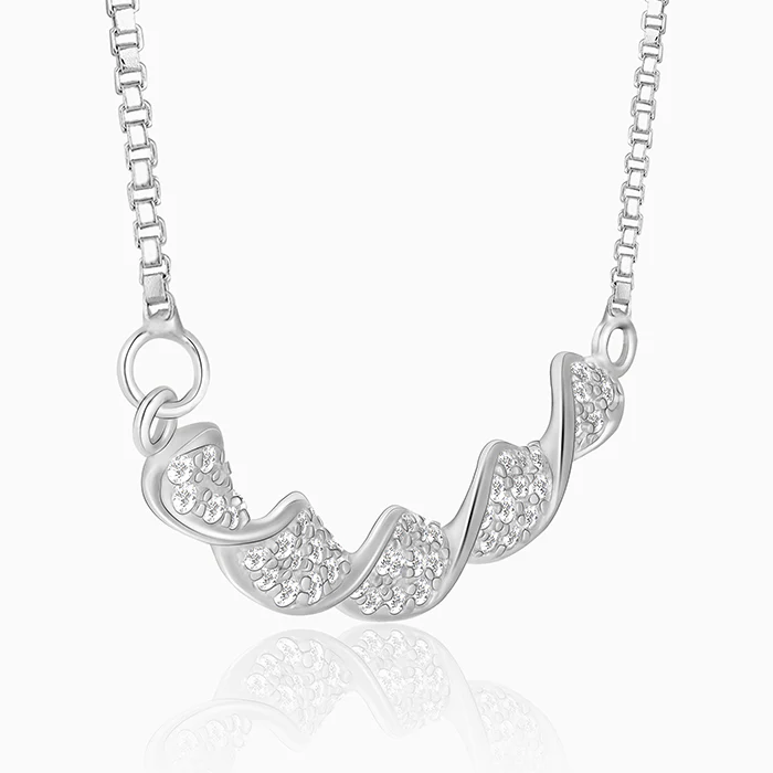 Silver Helix Zircon Necklace - Image 5