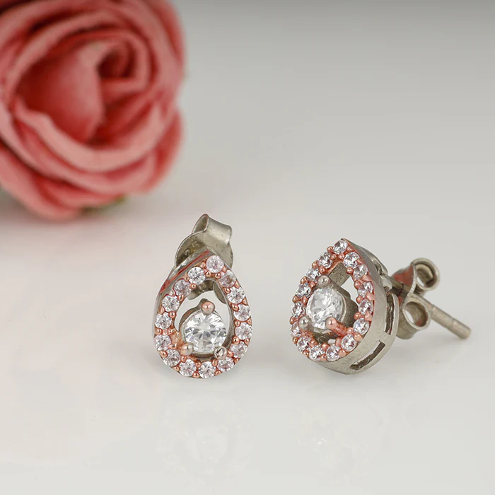 Rose Gold Drop Studs - Image 4