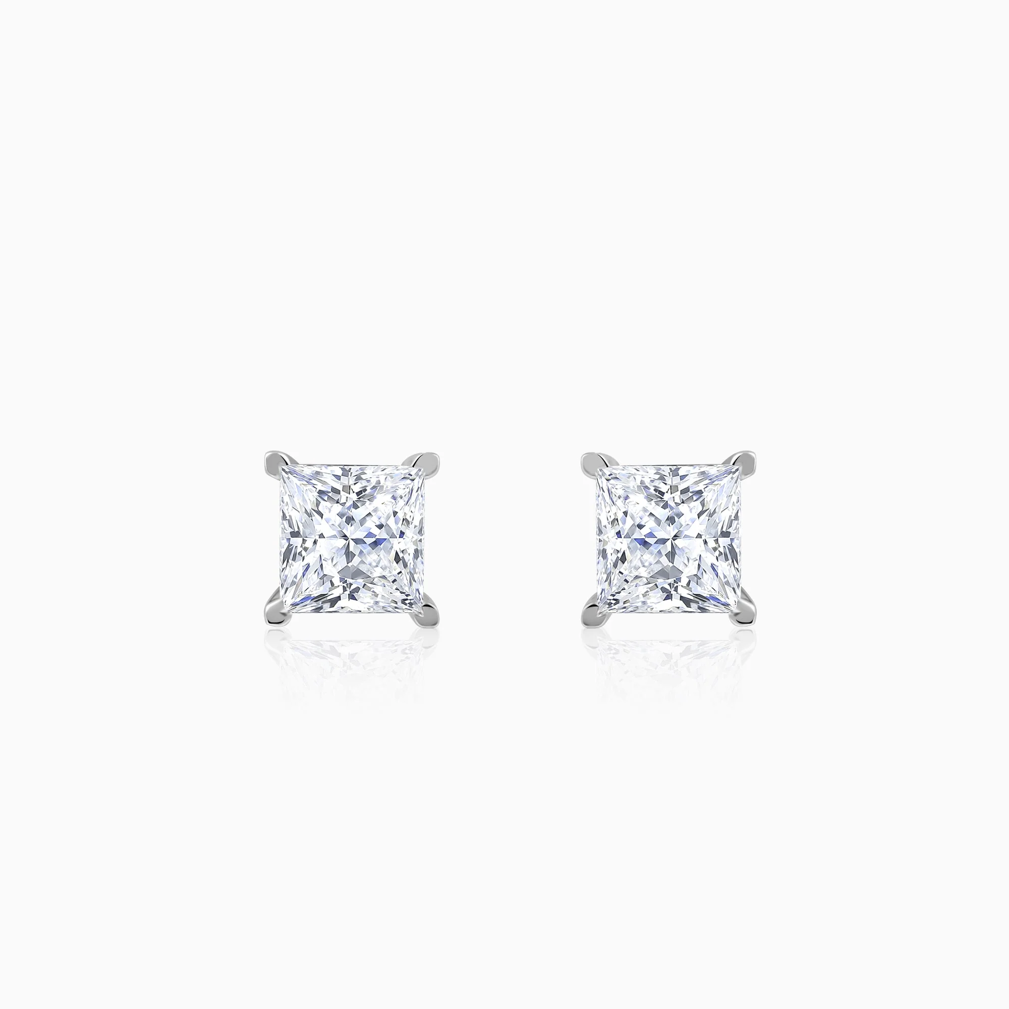 White Gold Classic Solitaire Lab Grown Diamond Studs