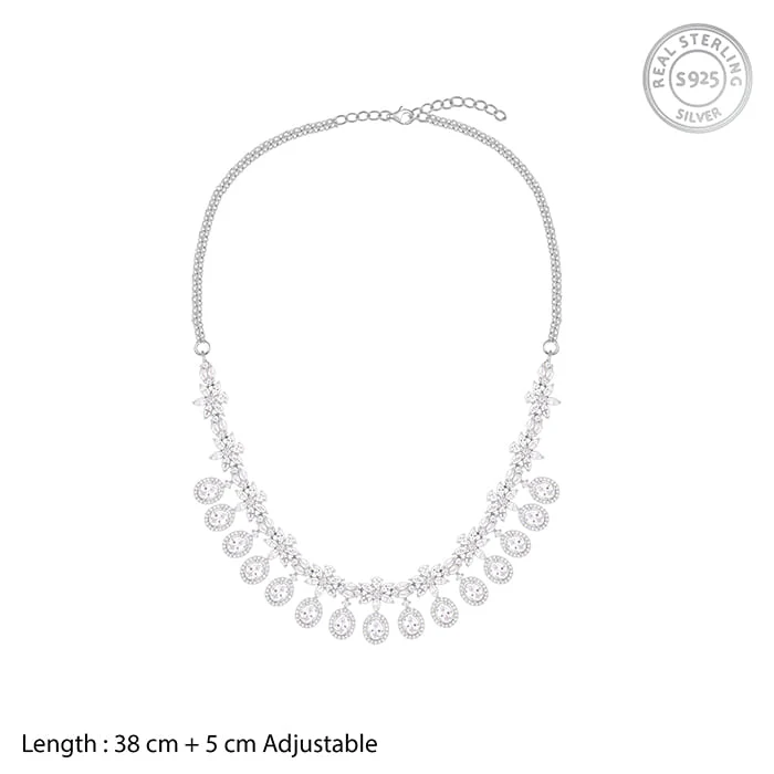 Silver Gleaming Bridal Necklace - Image 4