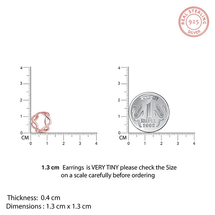 Rose Gold Infinite Loop Earrings - Image 3
