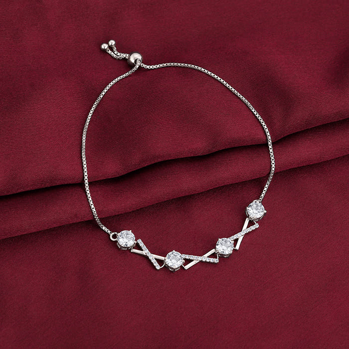 Silver Zircon Excess Bracelet - Image 2