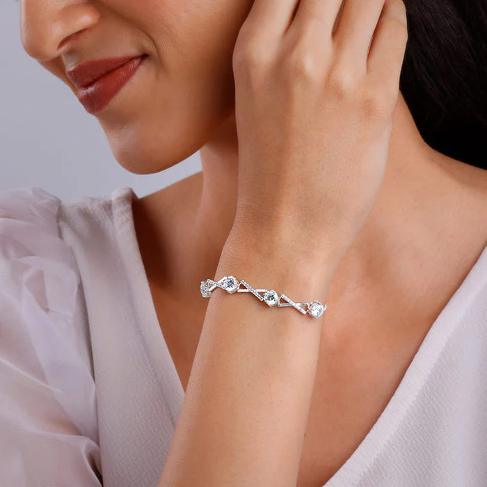 Silver Zircon Excess Bracelet - Image 3